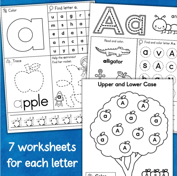 Alphabet Letters Printable Worksheets A to Z Letter